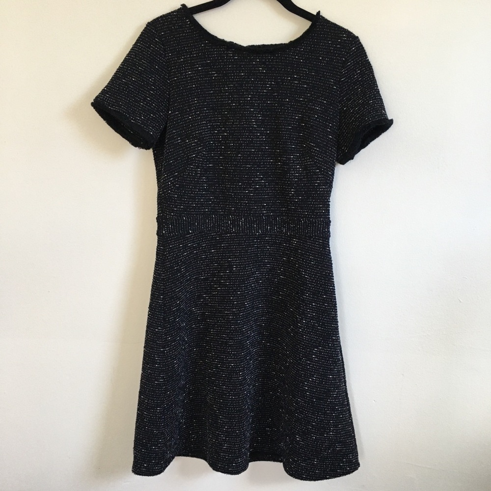LOFT Black Tweed Mini Dress Size 0